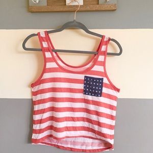 Fifth sun American flag cropped tank